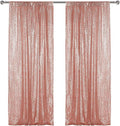 Sugargirl Rose Gold Sequin Backdrop Curtain 2 Panels 2FTx8FT Glitter Rose Gold Background Drapes Sparkle Photography Backdrop for Party Wedding Birthday Wall Decoration