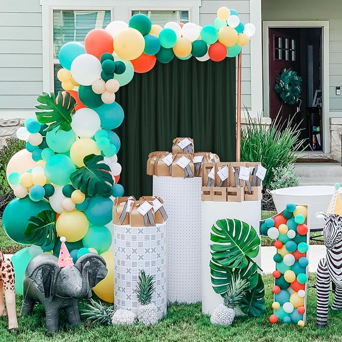 DWCN 10x7 FT Backdrop Curtains for Parties, Photography Backdrop Drapes with Rod Pockets for Wedding Decorations Stage Birthday Family Gatherings, 2 Panels 5ft x 7ft, Hunter Green