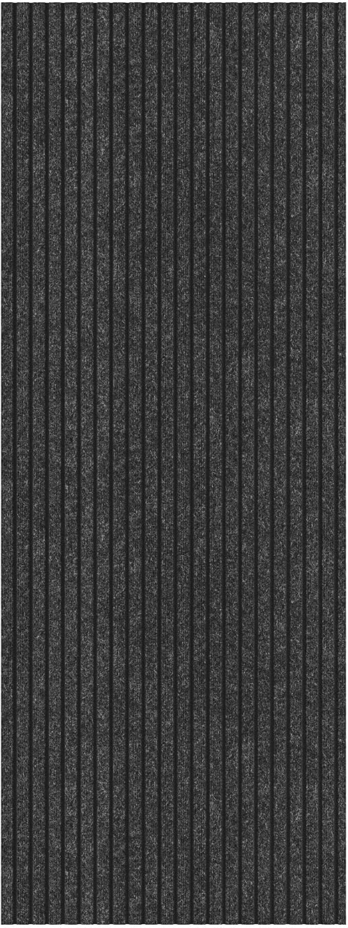 Ottomanson 2'7" x 35' Hallway Runner with Scraper Pile - Extra Durable Non-Slip Rug Mat for Indoor & Outdoor Use - Ideal for Kitchen, Entryway & Garage - High-Traffic Carpet, Black