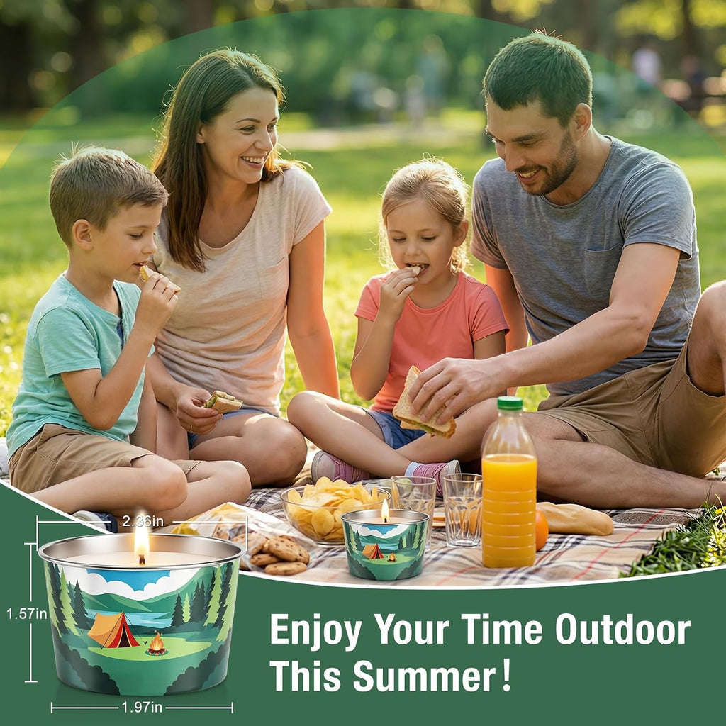 Citronella Candle for Outdoor 3 Pack, 2.2oz Mini Citronella Scented Candles for Outdoor Camping, Natural Soy Wax with Essential Oils, Portable Tin for Patio Backyard Hiking