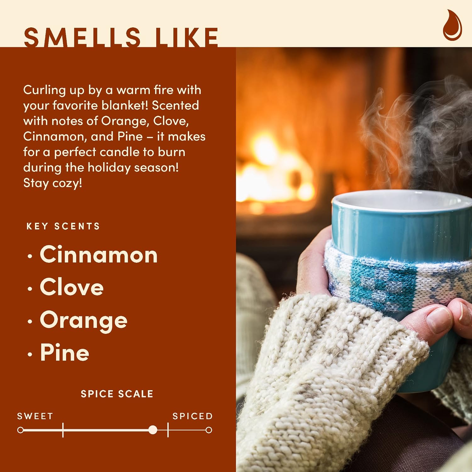 Wax & Wit Warm and Cozy Christmas Candles Scented – Orange, Cinnamon, Clove, Pine – Fall Candle, Perfect Holiday, Winter, Xmas, Autumn Gifts – 9oz, Soy Wax, 50 Hour Burn