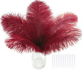 SOGUGOM Red Crafts Ostrich Feathers - 30PCS 6-8 inch Ostrich Feathers Kit for Centerpieces, Kindergarten Crafts, Dream Catchers and DIY Projects(Wine Red)