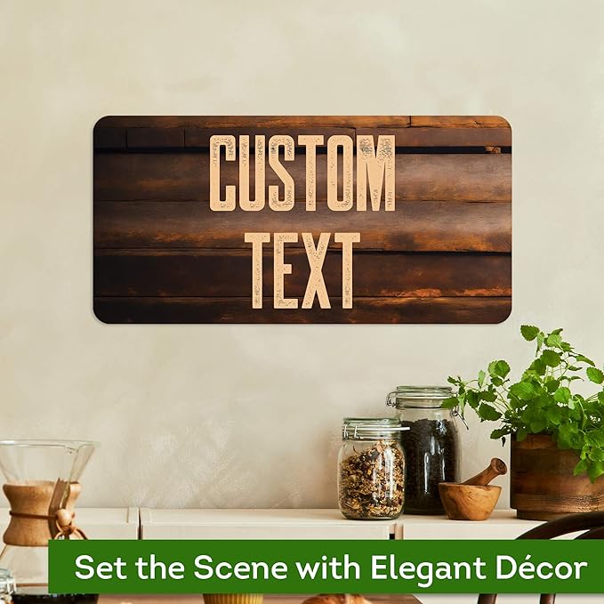 Custom Sign, Custom Street Sign, 11 Font Colors, 13 Font Styles, 4 Hole Options, 22 Sizes, 9x18 Inches, Rust Free DiBound, Fade Resistant, Made in USA by My Sign Center (Vintage Wood)