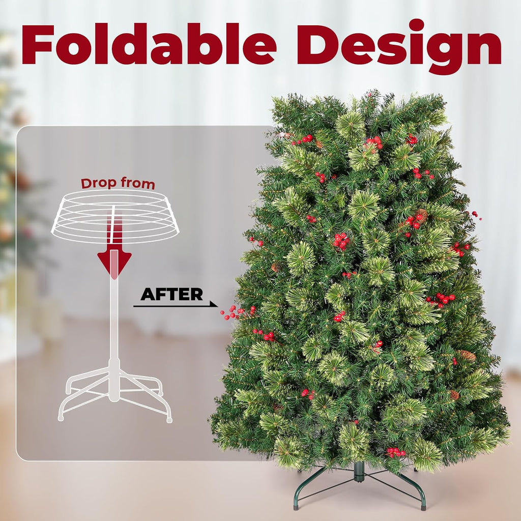 oasiscraft christmas tree, 6 ft prelit pop up, close-up detail