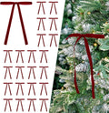 24 Pcs Burgundy/Wine Dark Red Velvet Bows Ornaments for Christmas Tree, Vintage Velvet Christmas Bows Tree Decorations, Indoor Home Decor for Wreath Mantle Gift Wrap Holiday Decor, 3/8'' W, 5 * 7 inch