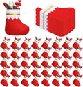 Ceenna 48 Pcs 5 Inch Mini Summer Christmas Stockings Bulk Felt Xmas Stockings July in Christmas Tree Hanging Ornament for Family Holiday Decoration DIY Craft Xmas Kids Stocking Bags(Classic)