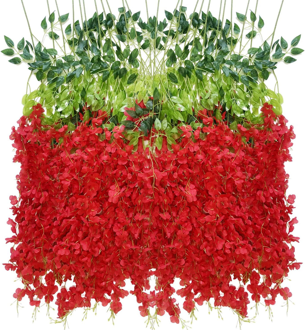 artificial wisteria hanging flowers fake wisteria flower garland, main product view
