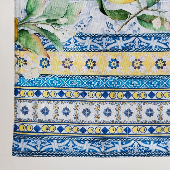 Maison d' Hermine Table Runner 100% Cotton Double Layer Table Runners 108 inches Long Decorative for Home Kitchen Dining Party Baby Shower Wedding Bridal Shower Spring Summer (Citrus, 14.50" x 108")