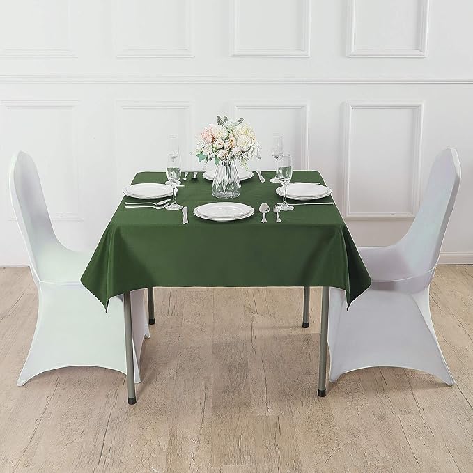 Cupuamon Square Tablecloth 90x90 inch Washable Polyester Fabric Table Cloth for Wedding Party Dining Banquet Decoration（90x90,Willow）