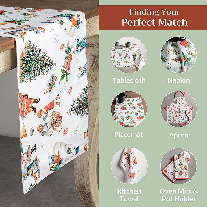 Maison d' Hermine Table Runner 100% Cotton Double Layer Table Runners 72 inches Long for Thanksgiving Christmas Decorations Home Kitchen Dining Party Wedding (Chromo, 14.5" x 72")