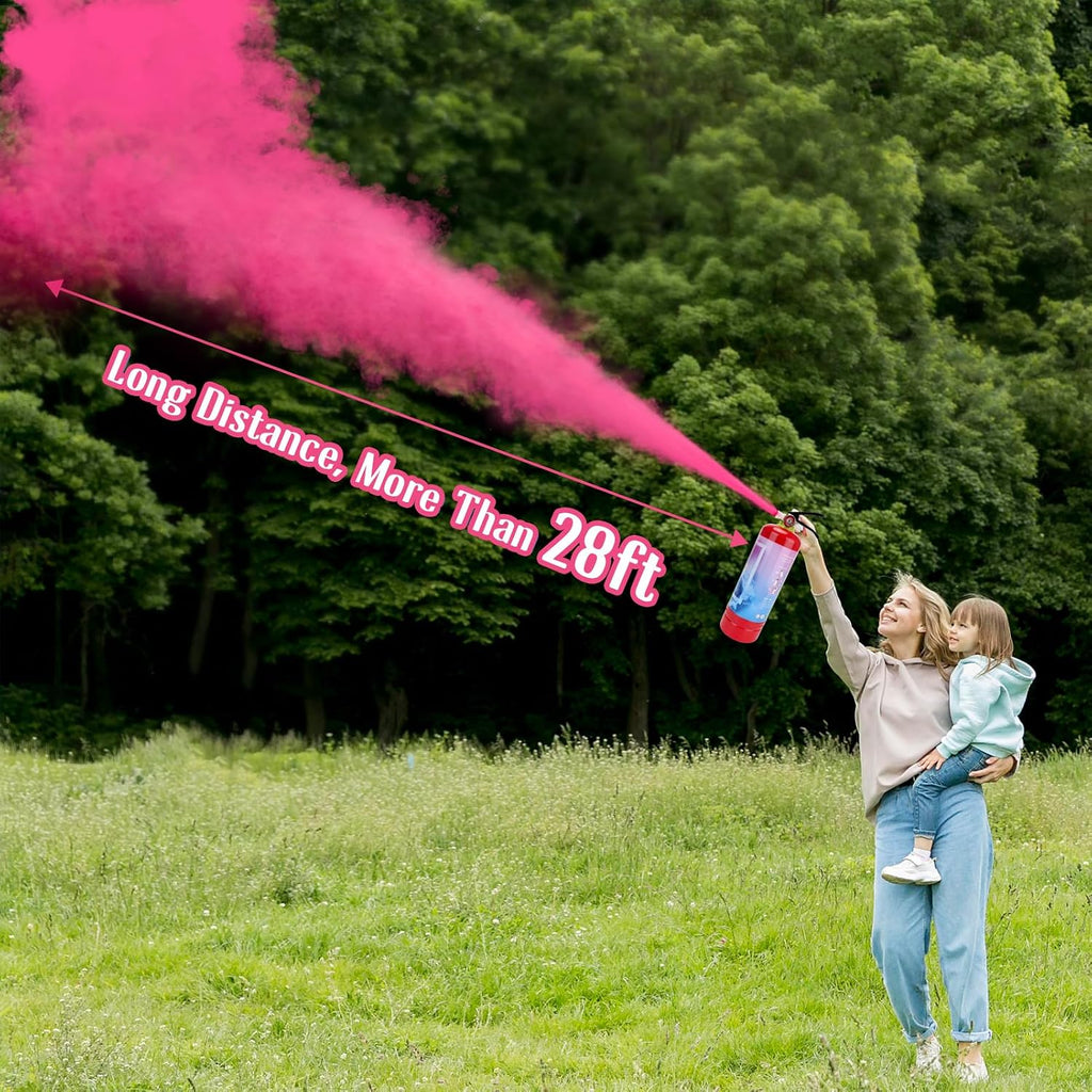 QIYVLOS Giant Gender Reveal Fire Extinguisher 2 Packs, Gender Reveal Ideas, Baby Girl Reveal Party Ideas for Gender Reveal Decorations with 2.3ib Powder (Pink)