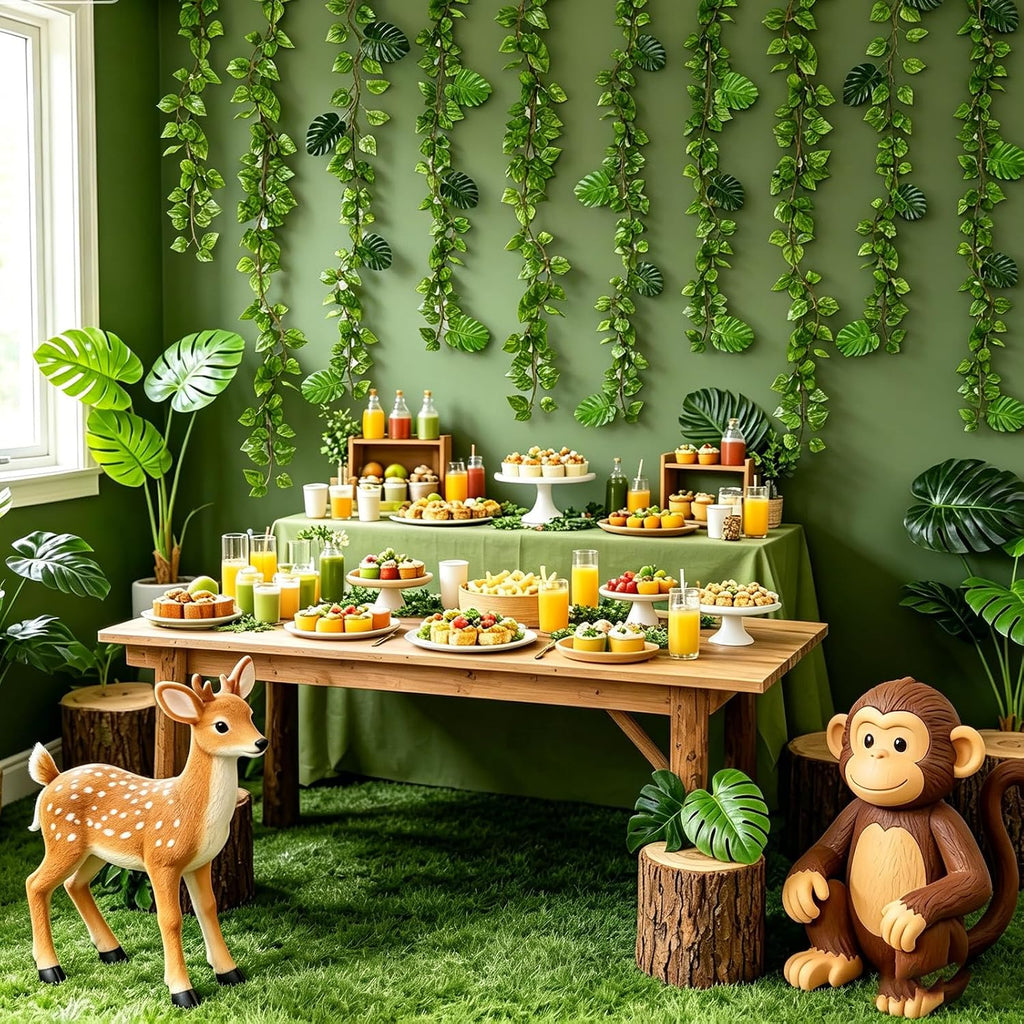 artificial tropical palm leaves with rattan vines &, package contents