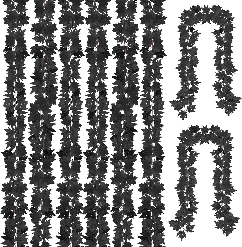 obbsie 8 pack 7.8ft black maple leaf garland, main product view