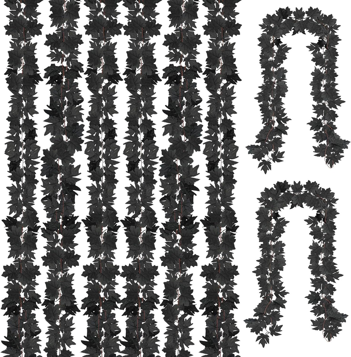 obbsie 8 pack 7.8ft black maple leaf garland, main product view