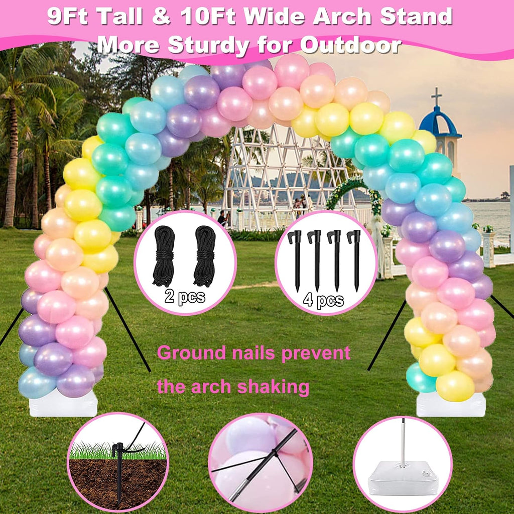 balloon arch kit and balloon pump electric, 10ft showing dimensions