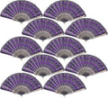 QIRMIZI 30 Pack Fabric Folding Handheld Fans, Perfect for Weddings, Parties, and Dancing,Purple