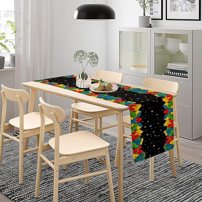 Building Blocks Table Runner Party Celebrating Colorful Blocks Table Runner for Kids Teens Bedroom Living Room Kitchen Birthday Party Decor Table Runner 13x90 Inch