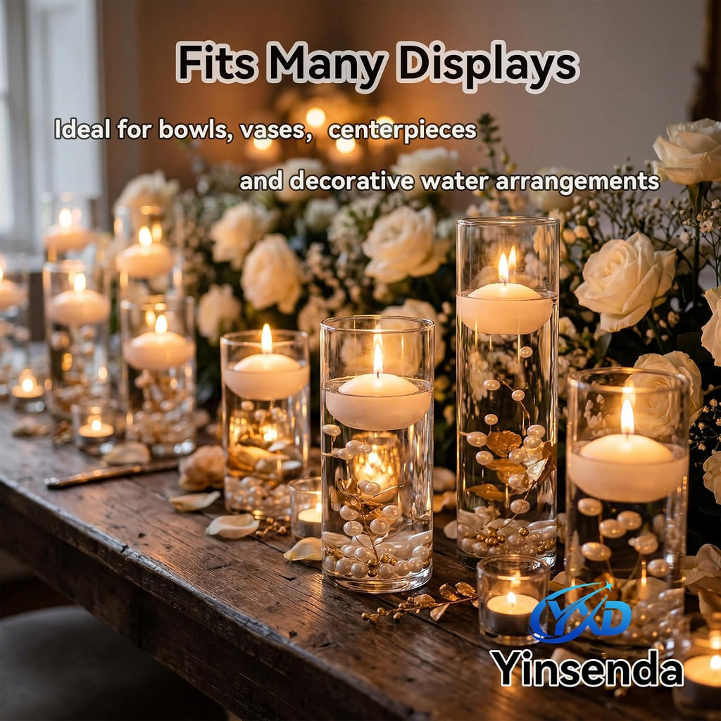 12 Pack Floating Candles- White 2 Inch Round Unscented Floating Candles for Wedding Centerpieces, Parties, Vase Fillers and Bath Tub