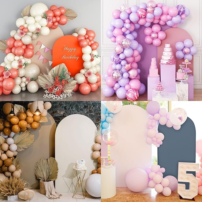 Wedding Arch Cover 7.2FT 6.6FT 6FT Arch Backdrop Cover Spandex Fitted Arch Cover for Round Top Chiara Backdrop Stand Covers for Wedding Birthday Party Baby Shower Banquet Ceremony Decoration