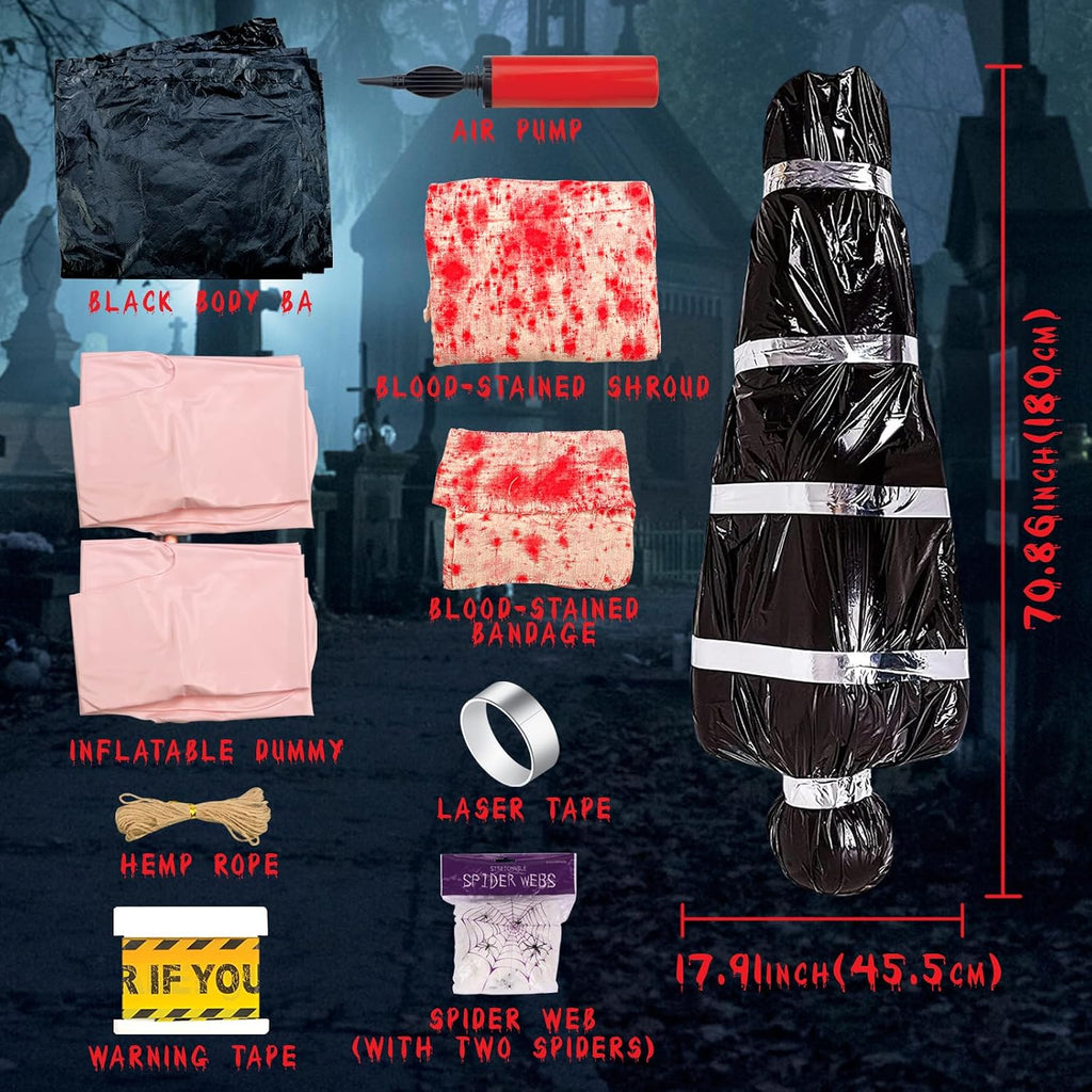 2 packs 6ft dead body bags hanging corpse on a desk or shelf