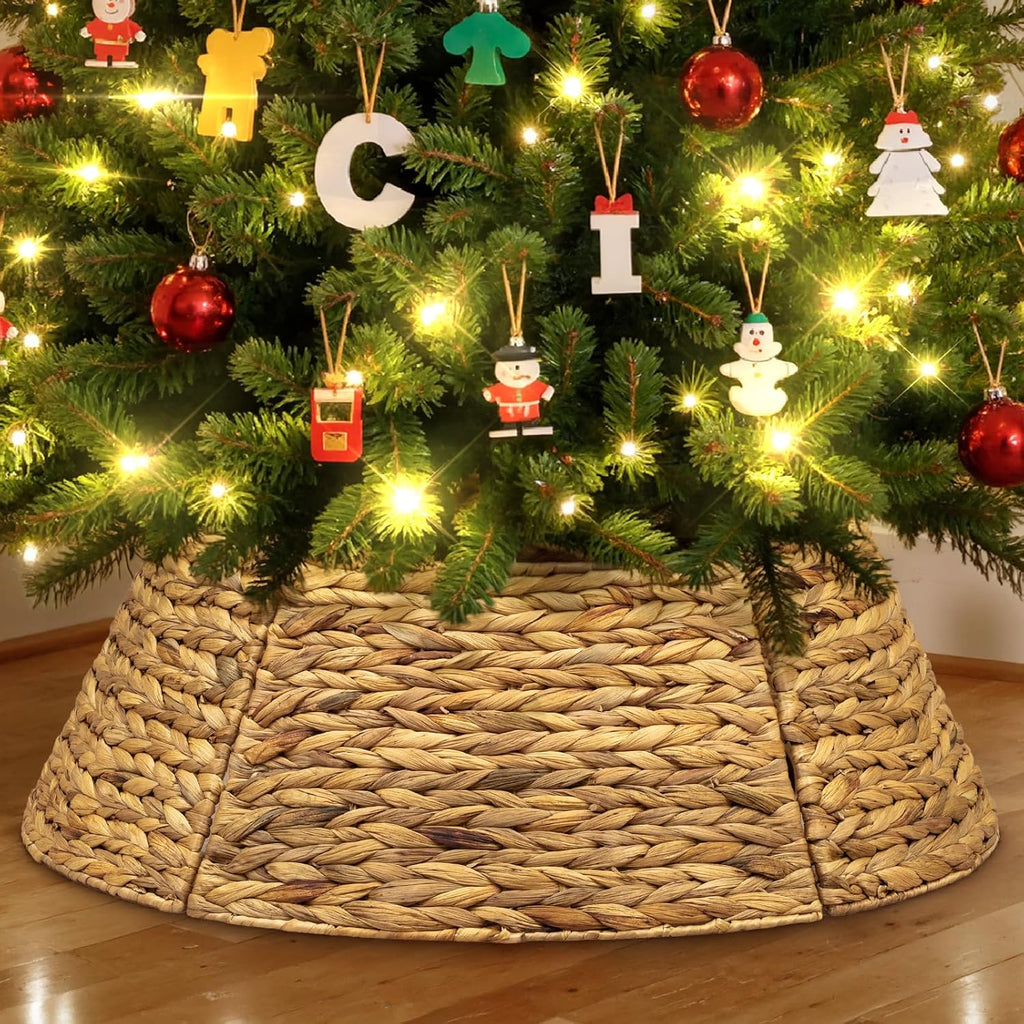 lanpn natural rattan christmas tree collar 24 inch, main product view