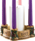 Avalon Gallery Advent Wreath Candle Holders - Christmas Tabletop Candle Holder, 6", Joy Faith Love Hope Wreath
