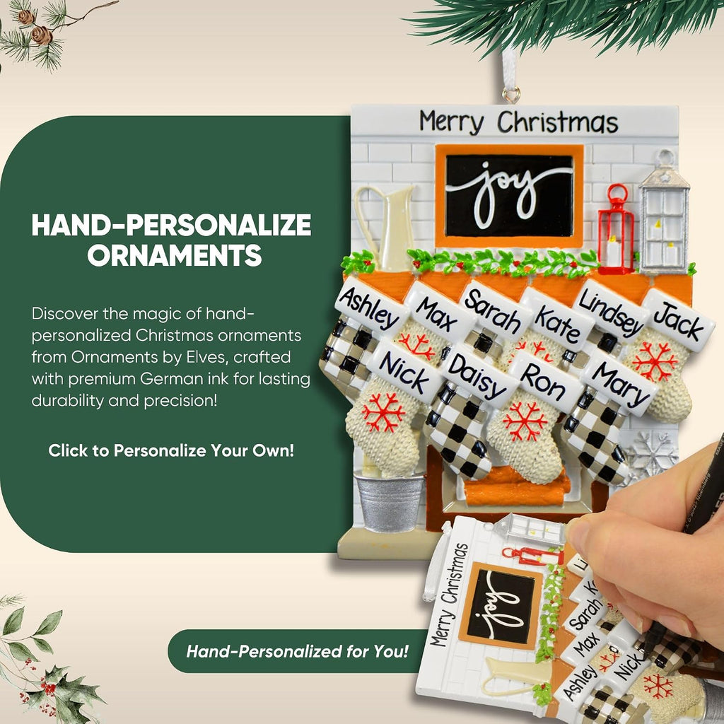 Personalized Family Christmas Ornaments - Custom Ornaments Family of 7 Christmas Ornament 2026 Holiday Family Ornament Customized Hanging Christmas Ornaments Family of 7 Ornaments for Christmas Tree