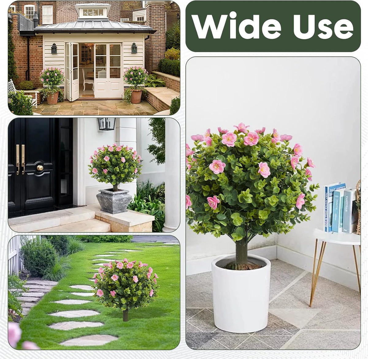 mgwill 20" artificial camellia topiary ball tree with, package contents