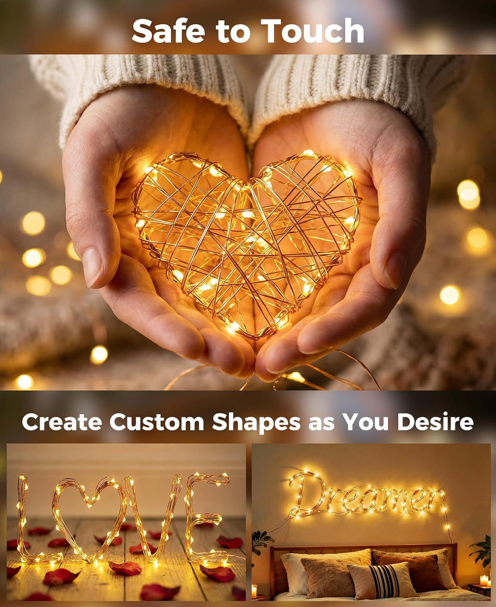 Plug-in Fairy Lights, 66 Ft 200 LED String Light with Remote, 8 Modes, Timer and Dimming Twinkle Lights for Indoor, Bedroom, Party, Decoration, Holiday, Warm White