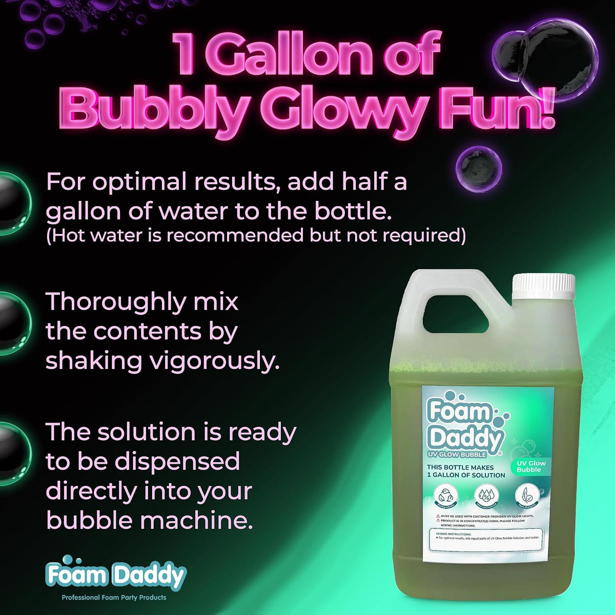 FoamDaddy UV Glow Bubble Solution – Professional Strength Ultra-Concentrated ...
