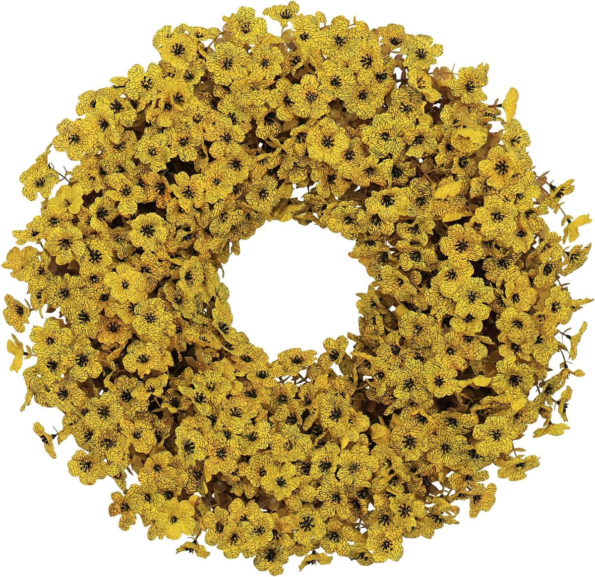 20" yellow fall wreath for front door, artificial, main product view