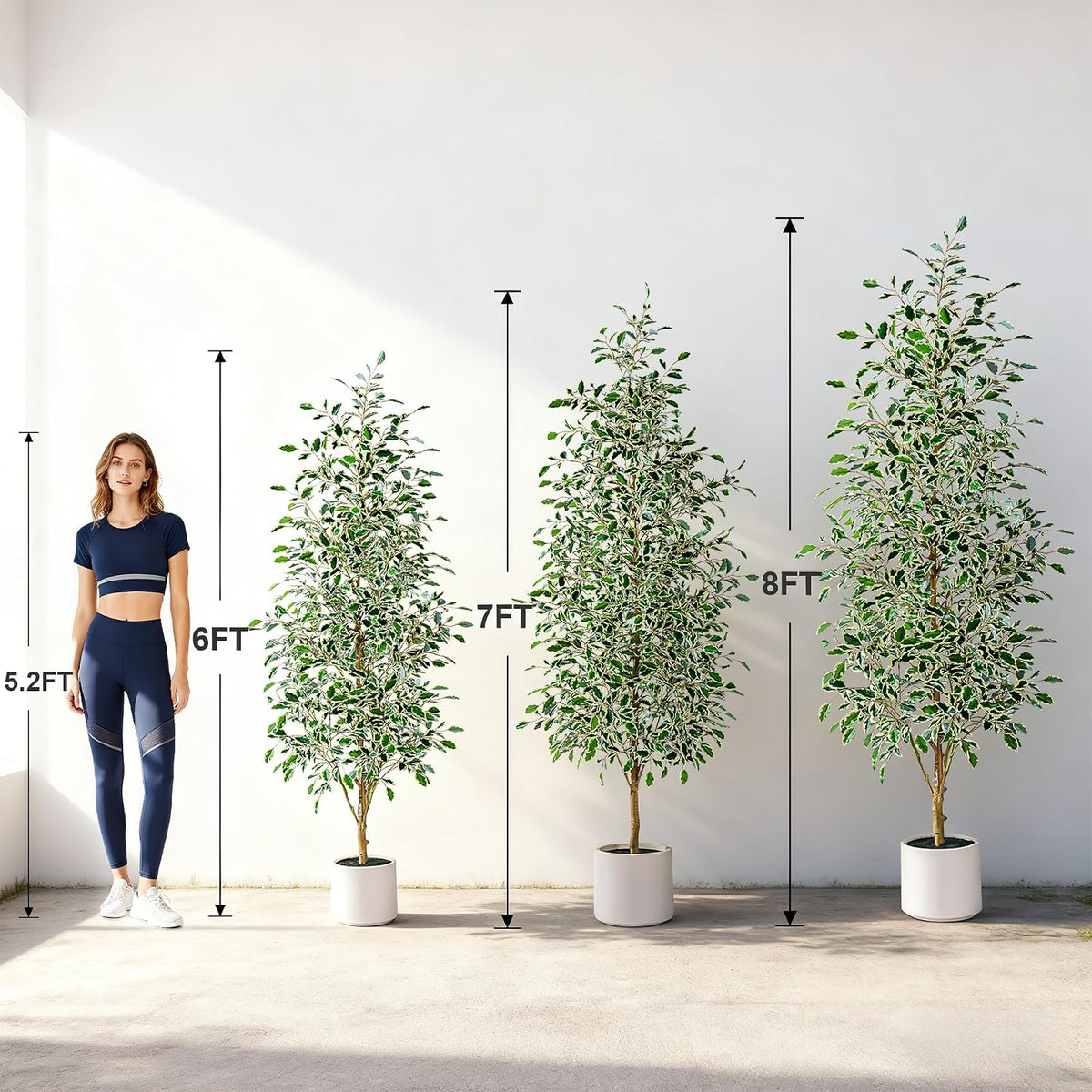 bailikang 7ft artificial ficus trees indoor faux trees on a desk or shelf