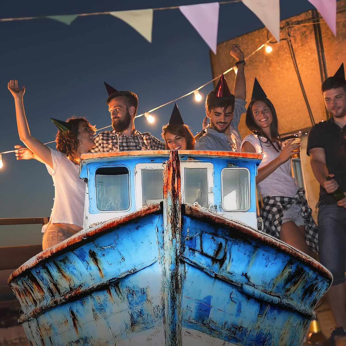 Beeveer 4ft 3D Old Pirate Fishing Boat Cardboard Stand-up Cutout