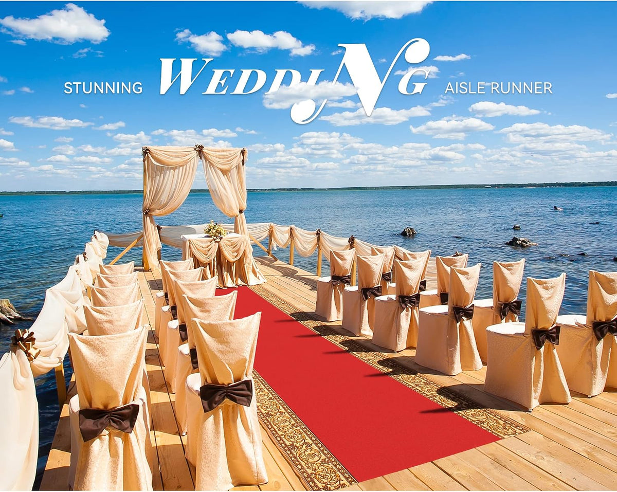 EZLucky Red Carpet Runner for Party, 2.6X30 ft, 130 GSM Felt Non-Woven Fabric...