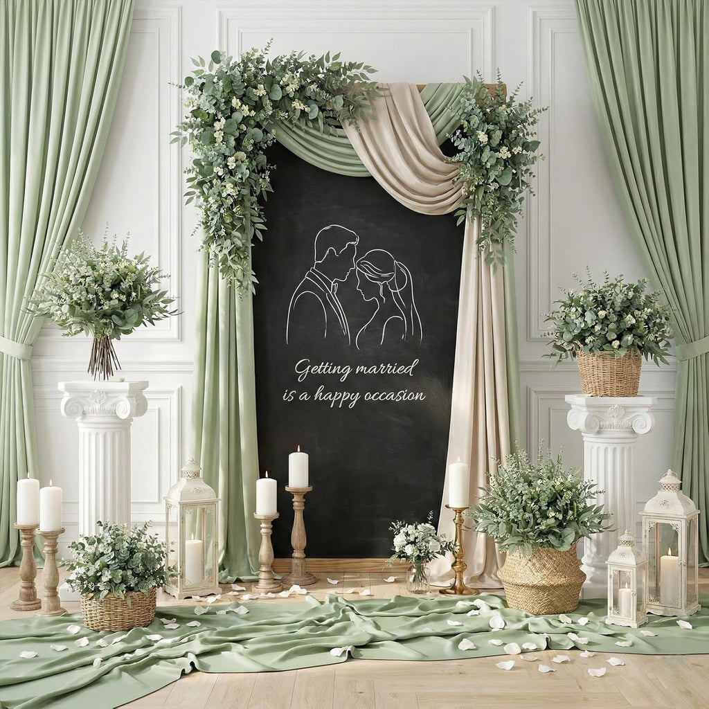 lovemoon 130 Pcs Artificial Mixed Eucalyptus Stems Bulk, 5 Kinds of Faux Greenery Eucalyptus Leaves Bulk for Vase Wedding DIY Bouquets Floral Arrangement Home Decor (130, Green)
