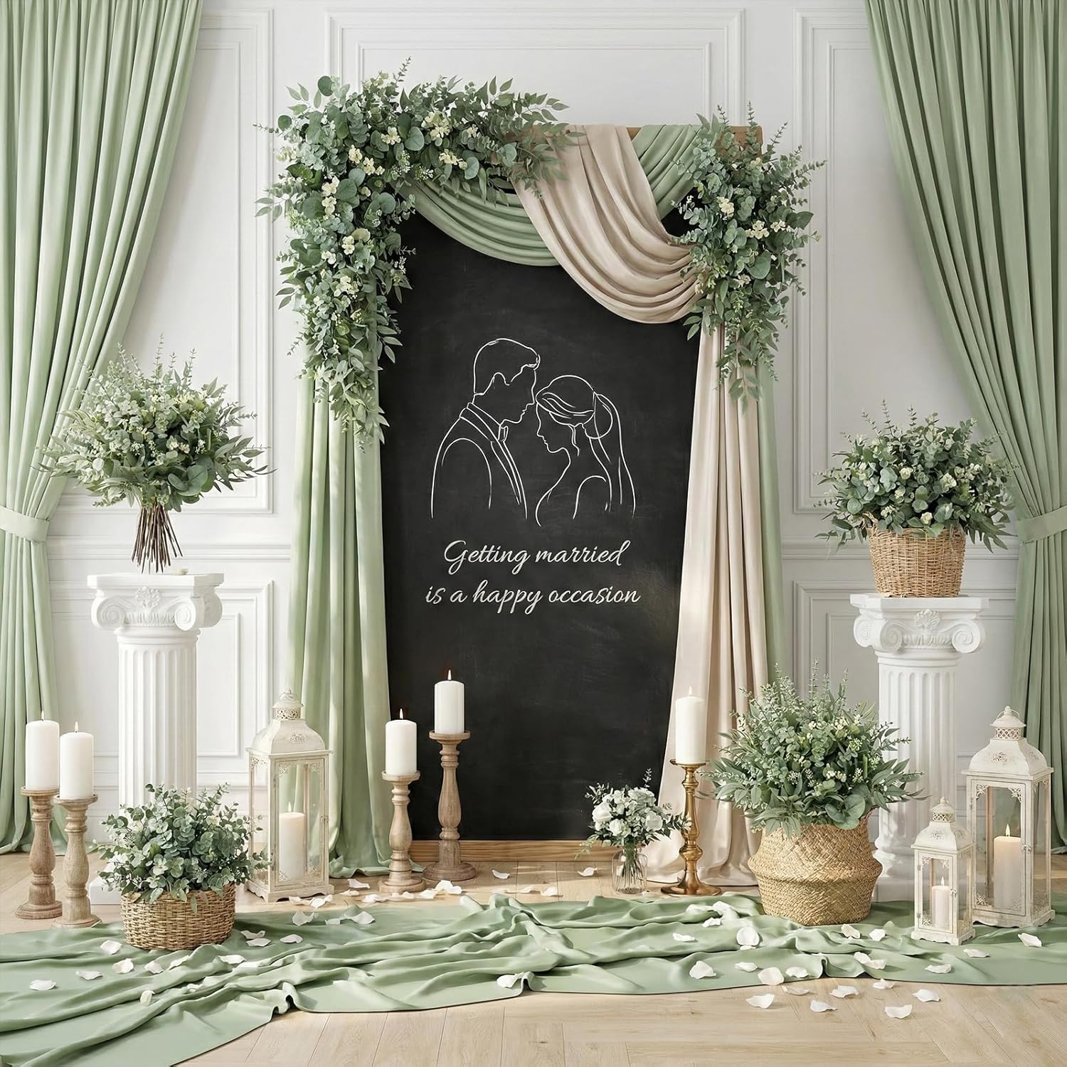 lovemoon 130 Pcs Artificial Mixed Eucalyptus Stems Bulk, 5 Kinds of Faux Greenery Eucalyptus Leaves Bulk for Vase Wedding DIY Bouquets Floral Arrangement Home Decor (130, Green)