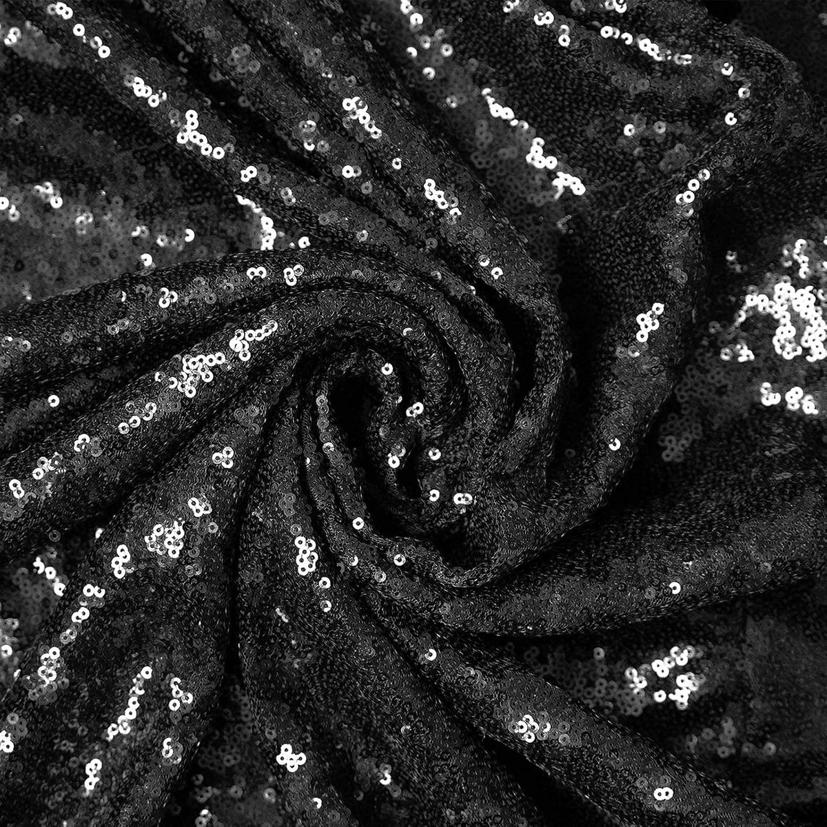 JYFLZQ Black Sequin Table Runner for Party, 10 Packs