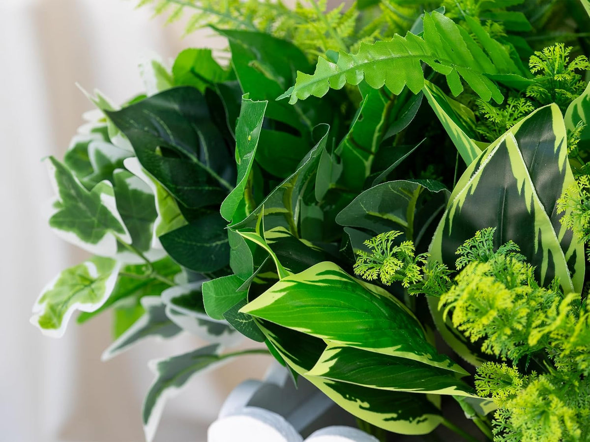 14PCS Artificial Plants Outdoor, Faux Fern Flower Greenery Stem for Outside