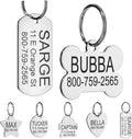 Providence Engraving Custom Engraved Stainless Steel Pet ID Tags - Personalized Front and Back Identification, for Large or Small Cats and Dogs, Rectangle, Regular