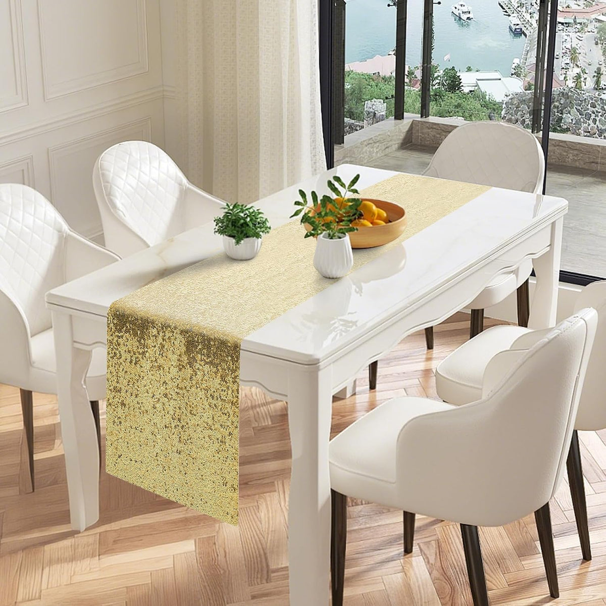 Gold Table Runners - Sequin Table Runner Glitter Table Runner for Birthday Pa...