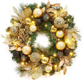 22 in artificial christmas wreath, pre-lit lighted christmas, main product view