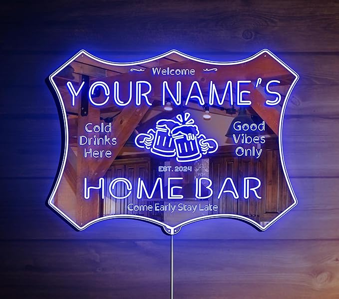 ADVPRO Personalized Your Name Home Bar RGB Dynamic Glam LED Sign - Cut-to-Edge Shape - Smart 3D Decoration - Multicolor Signage st06s86-fnd-p11d-tm-c