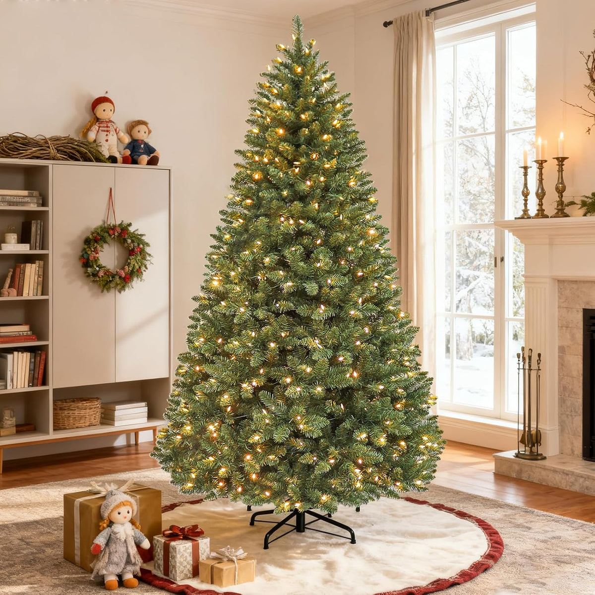 hykolity 6 ft christmas tree with 1,032 branch, side view