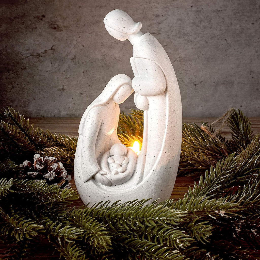 Christmas Nativity Candles Holder Nativity Figurine Set Advent Candlestick Holder Centerpiece Decoration Christmas Statue Figurines Decorations Indoor for Xmas Home Decor