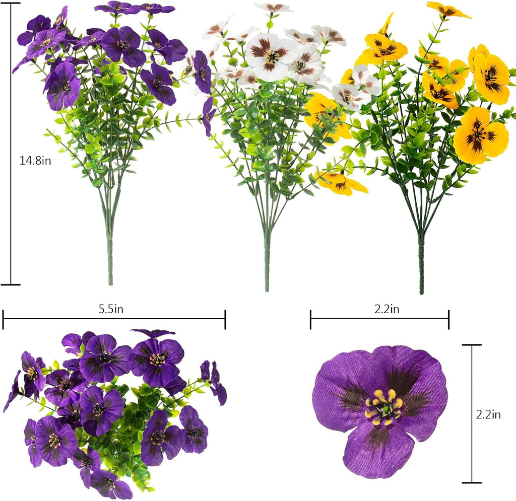 lovemoon 2 sets artificial hanging pansy flowers with, close-up detail