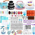 Gawren-H&E 678pcs Cake Decorating Kit,Baking Supplies with Decorating Tools,Cake Carrier,Cake Turntable,Piping Bags and 74 Tips,Springform Pans,Cake Decoratng Supplies Kit for Beginners/Professional