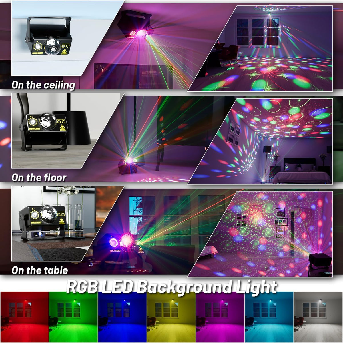 Party Lights Dj Disco Light Disco Ball Light LED Stage Strobe Lights Projecto...