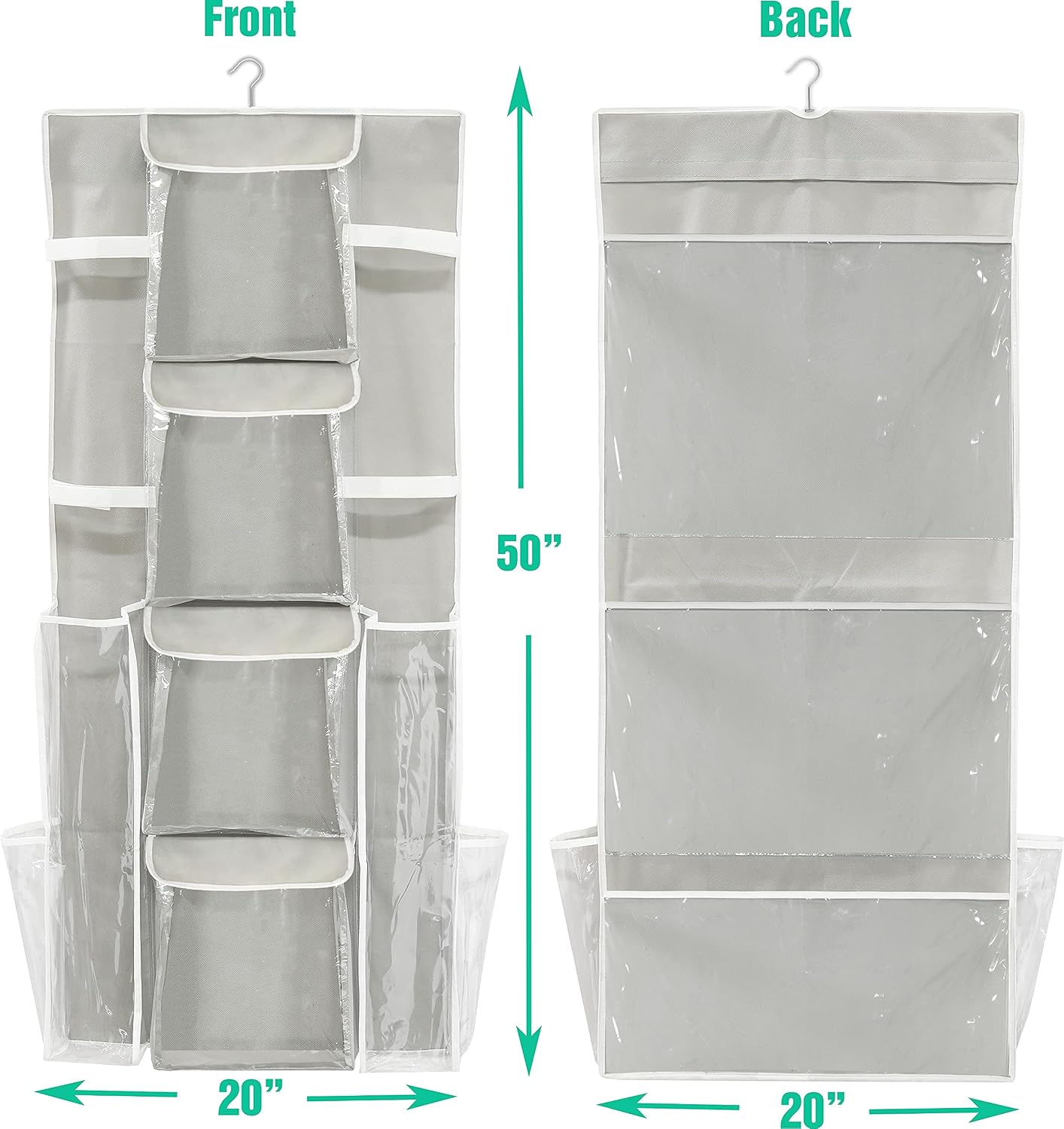 Simple Houseware Double-Sided Hanging Gift Wrap Organizer Storage Pockets, Gray (Set of 1)