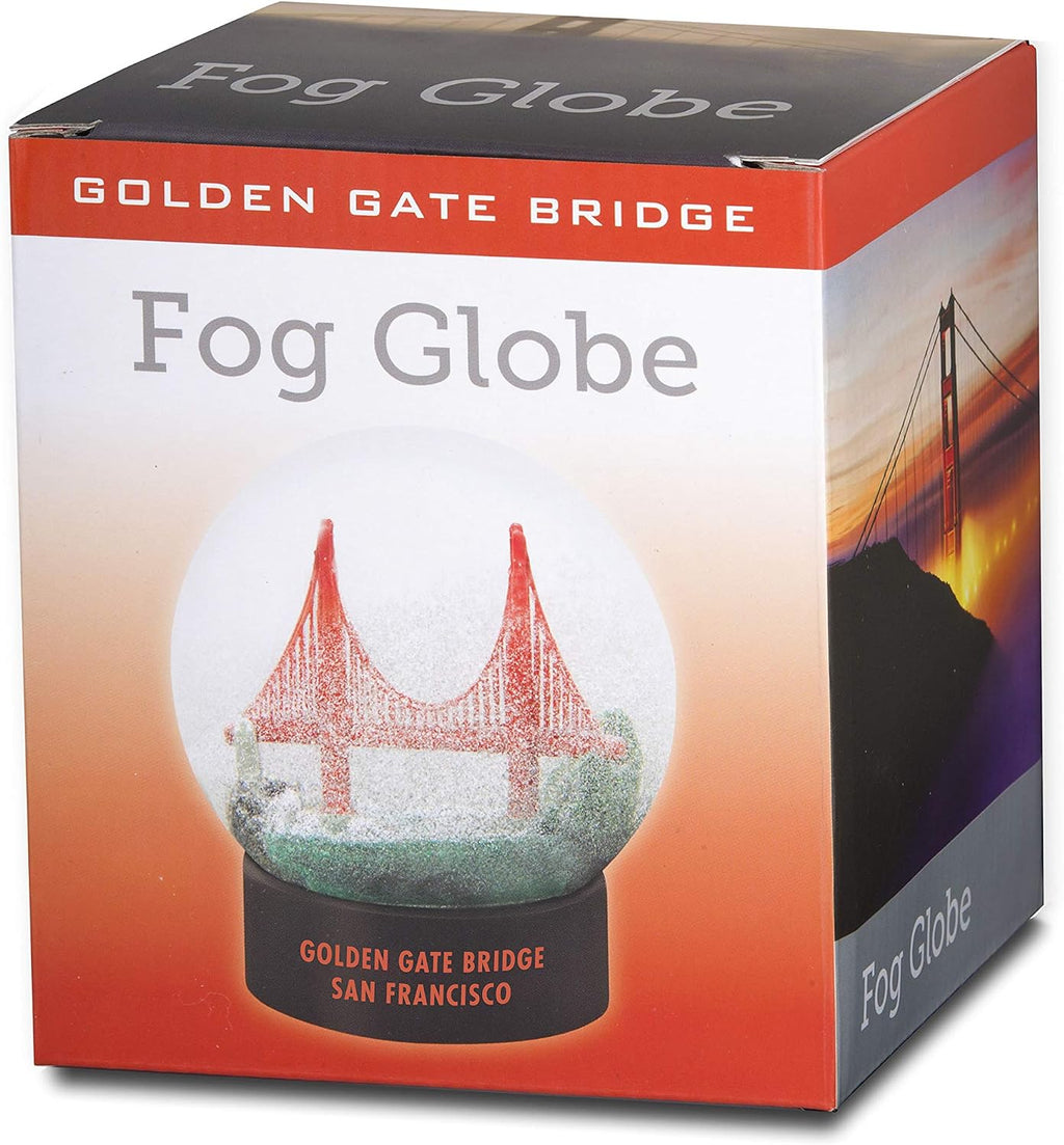 Hengulus Snow Globe: Golden Gate Bridge San Francisco Fog, Modern Style, Glass, Gray Or White