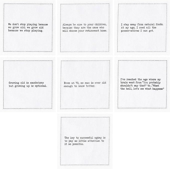 Five Star Napkins 70th Birthday Quotes White Cotton Cocktail Napkins, Beverage Napkins, Bar Napkins, Cloth Napkins, Party Napkins, Events, Holidays, Weddings, Birthdays, Disposable, 4.5" x 4.5"- (50x)